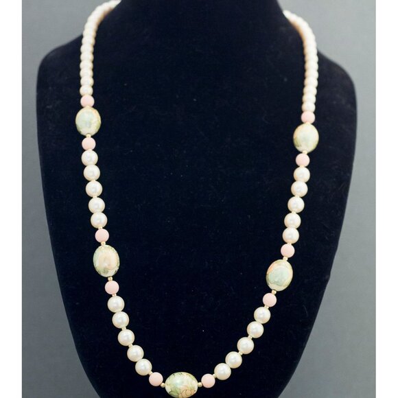 Vintage Victorian Pearl Beaded Necklace 30 Inches by Japan G20 - Picture 4 of 5